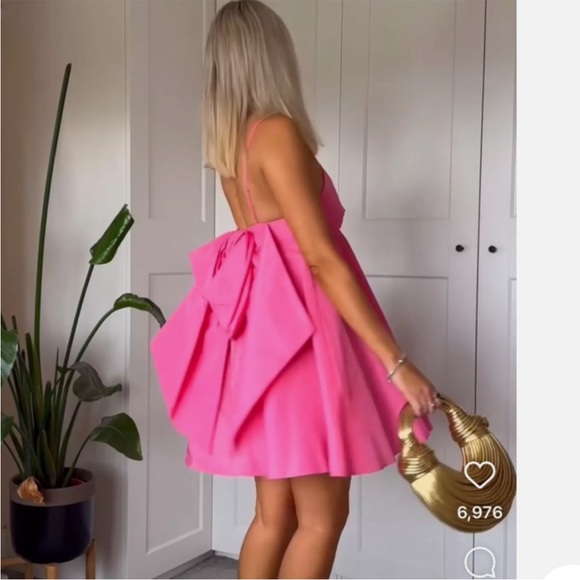 Zara bow back taffeta mini dress - Picture 8 of 11